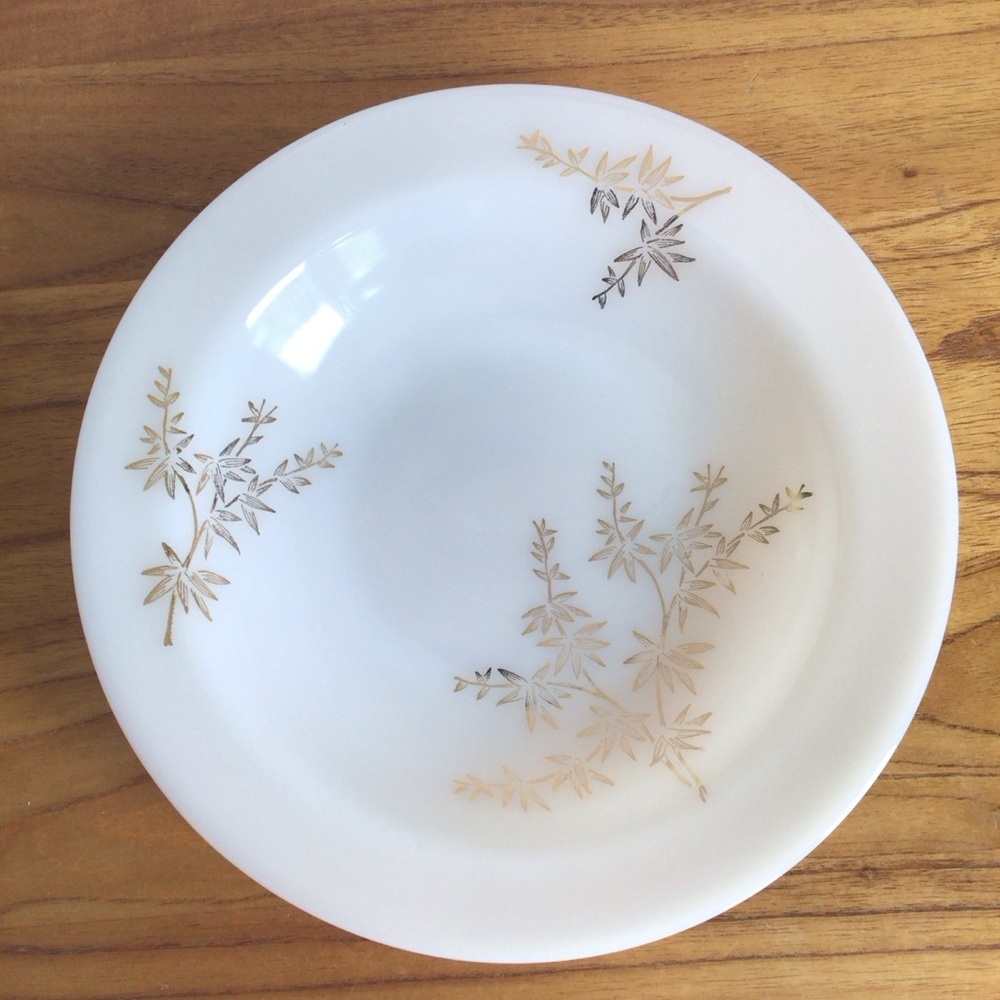 Vintage Federal Glass Golden Bamboo Rim Soup Bowls - Set of 2 - Picture 7 of 9